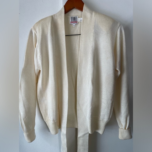 FIA ITALIA women's cardigan ivory, bow at waist SIZE M - Picture 15 of 17